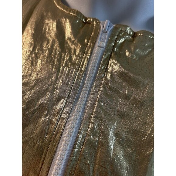Robert Krugman Vintage Gold Metallic Jacket Lightweight Shell Full Zip Large USA - Picture 4 of 6